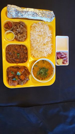 Combo Thali with many vegan Entrées  at Annapoorna  in Milpitas