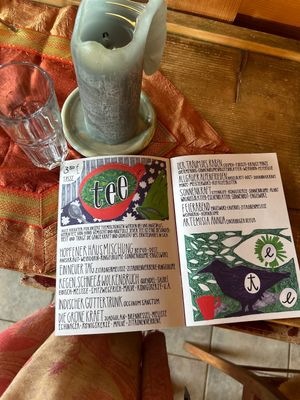 Tea menu  at Artemisia  in Stiefenhofen