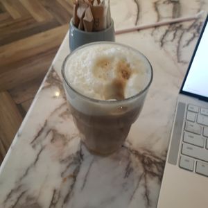 Latte at Kafeterija Bukmarker in Belgrade