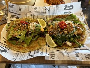 Korean tacos with breaded tofu  at Kiva Ravintola in Helsinki
