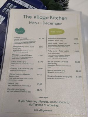 Menu 2 at The Village Kitchen in Market Harborough
