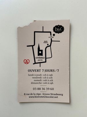 Directions  at Bistrot and Chocolat in Strasbourg
