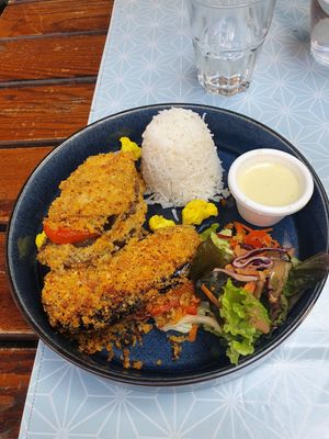Plat du jour du 26/08 (aubergine façon sandwich) at Bistrot and Chocolat in Strasbourg