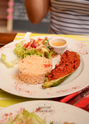 Zucchini "boat" at Bistrot and Chocolat in Strasbourg