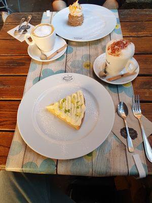 Lemon tarte and almond orange ball at Bistrot and Chocolat in Strasbourg