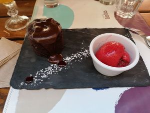 Fondant au chocolat vegan sans gluten at Bistrot and Chocolat in Strasbourg
