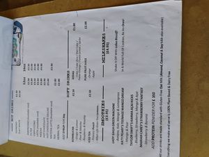 Menu at Harry's at 387 in Belfast