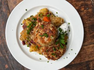 Sauerkrautstew with cheese dumpling at Greizer Hütte  in Mayrhofen