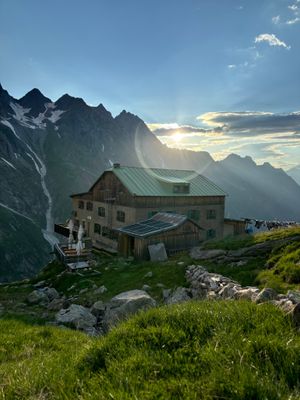 Greizer Hütte in the evening at Greizer Hütte  in Mayrhofen