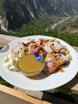 Kaiserschmarren (scrambled up pancake) at Greizer Hütte  in Mayrhofen