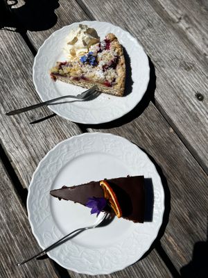 chocolate cake and plum cake at Greizer Hütte  in Mayrhofen
