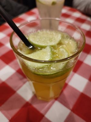 homemade mango lemonade at NonGlutén Pizzéria  in Budapest