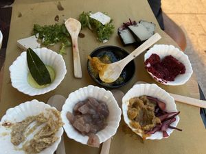 Delicious vegan cheese plate!  at ARUTAS Bistrot and Cocktail Bar in La Maddalena