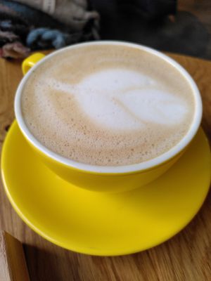 Decaf latte (January 2025) at Turned Wood Café in Shrewsbury