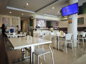 Inside the restaurant at Loving Hut in Medan