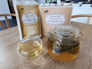 Herbal Tea at Jing Si Books & Cafe  in Salisbury