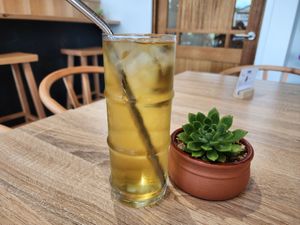 Iced Oolong Tea at Jing Si Books & Cafe  in Salisbury