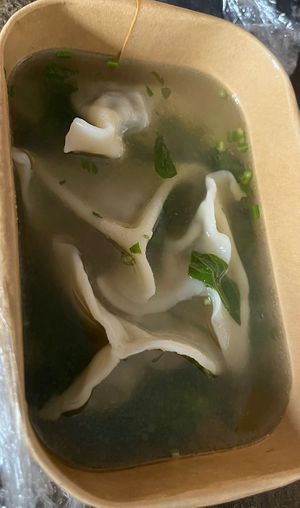 Takeaway dumping soup   at Jing Si Books & Cafe  in Salisbury