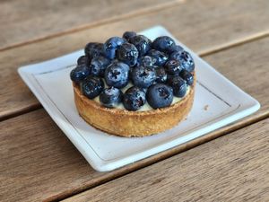 Blueberry Tart at Jing Si Books & Cafe  in Salisbury