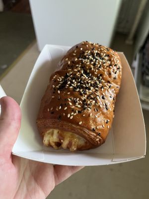Ham and cheese croissant  at Jing Si Books & Cafe  in Salisbury