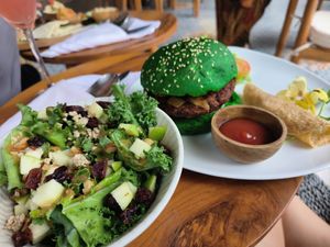 Epic burger at Wild Vegan in Ubud