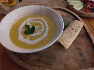 Corn soup at Wild Vegan in Ubud