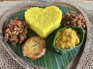 Pumpkin lentil Curry , Sweet crunchy Tempeh  at Wild in Ubud