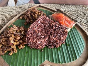 Eggplant, Sweet crunchy Tempeh   at Wild in Ubud