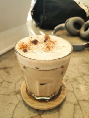 Chai latte with oat milk #Veganuary at Grounded  in El Nido