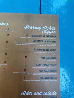 Menu at Mexcalli in Ghent