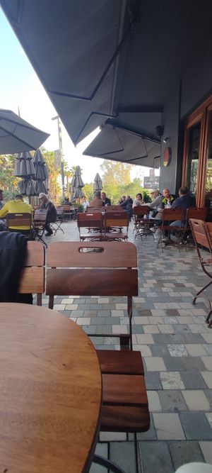 Coffee with soy milk and a grain/nuts snack. at Mulliri Vjeter in Vlore