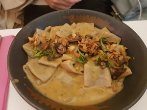 Truffle and porcini papardelle at Pastan Barcelona in Barcelona