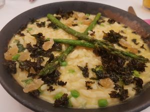 Lemon fake risotto at Pastan Barcelona in Barcelona