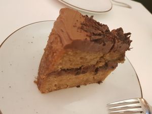 Vanilla chocolate cake at Pastan Barcelona in Barcelona