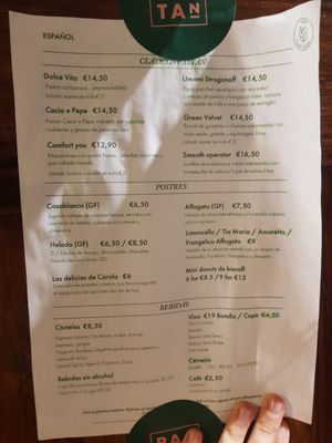 Menú pt2 at Pastan Barcelona in Barcelona