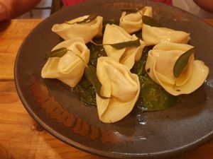 Squash and sage tortellini at Pastan Barcelona in Barcelona