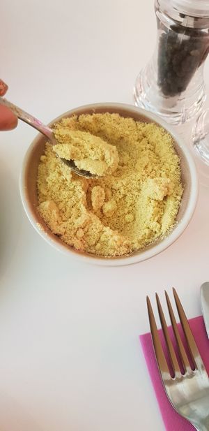 Parmesà 🤤 (best ever vegan parmisan I've tasted) at Pastan Barcelona in Barcelona