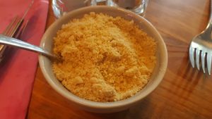 Vegan parmesan at Pastan Barcelona in Barcelona