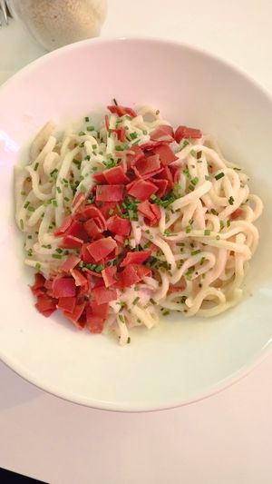 Pasta carbonara Dolce Vita at Pastan Barcelona in Barcelona