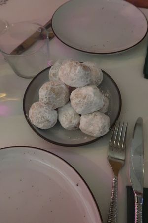 Mini donuts filled with caramel  at Pastan Barcelona in Barcelona