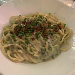 Dolce vita (carbonara pasta)  at Pastan Barcelona in Barcelona