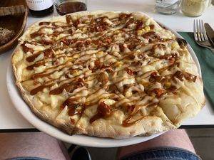 Meaty feast pizza  at Pastan Barcelona in Barcelona