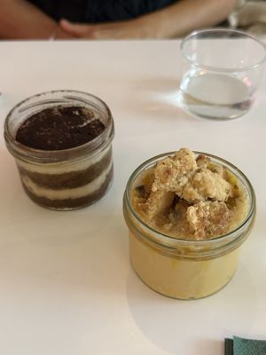 Tiramisu and Pannacotta with maracuya saucee  at Pastan Barcelona in Barcelona