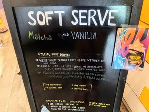 The current soft serve flavors are Matcha and Vanilla at NUM NUM BOBA - South Reno in Reno