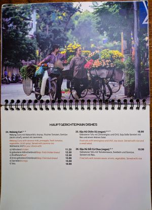 Menu page at Saigon Food Restaurant at Saigon Food Restaurant in Berlin
