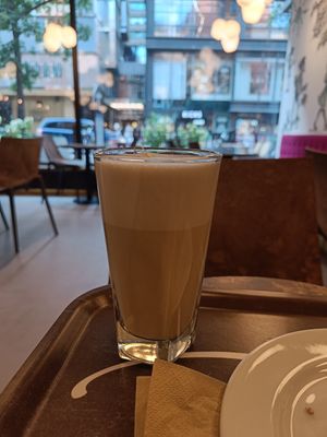 Chai latte with oat milk at RC Café & pâtisserie in Stockholm
