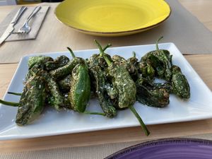 Padron peppers  at A Braña Restaurante & Bar in Lires