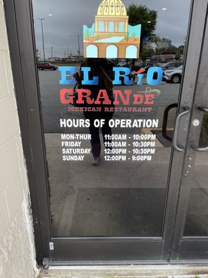 Hours of Operation  at El Rio Grande Mexican Restaurant in Lumberton