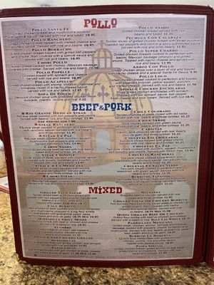Menu  at El Rio Grande Mexican Restaurant in Lumberton