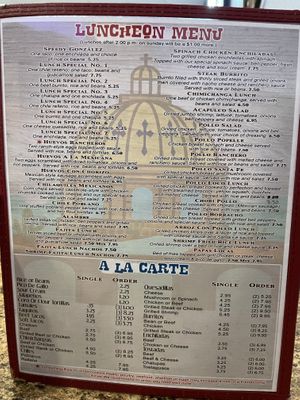 Menu  at El Rio Grande Mexican Restaurant in Lumberton